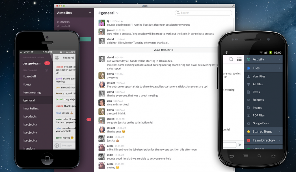 Slack е приложение за вътрешна комуникация.